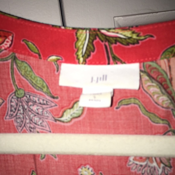 J Jill dress maxi midi depending on height L petite red floral - Picture 2 of 5